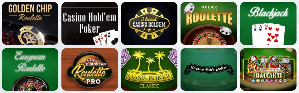 Table games at DREAMPLAY ONE CASINO