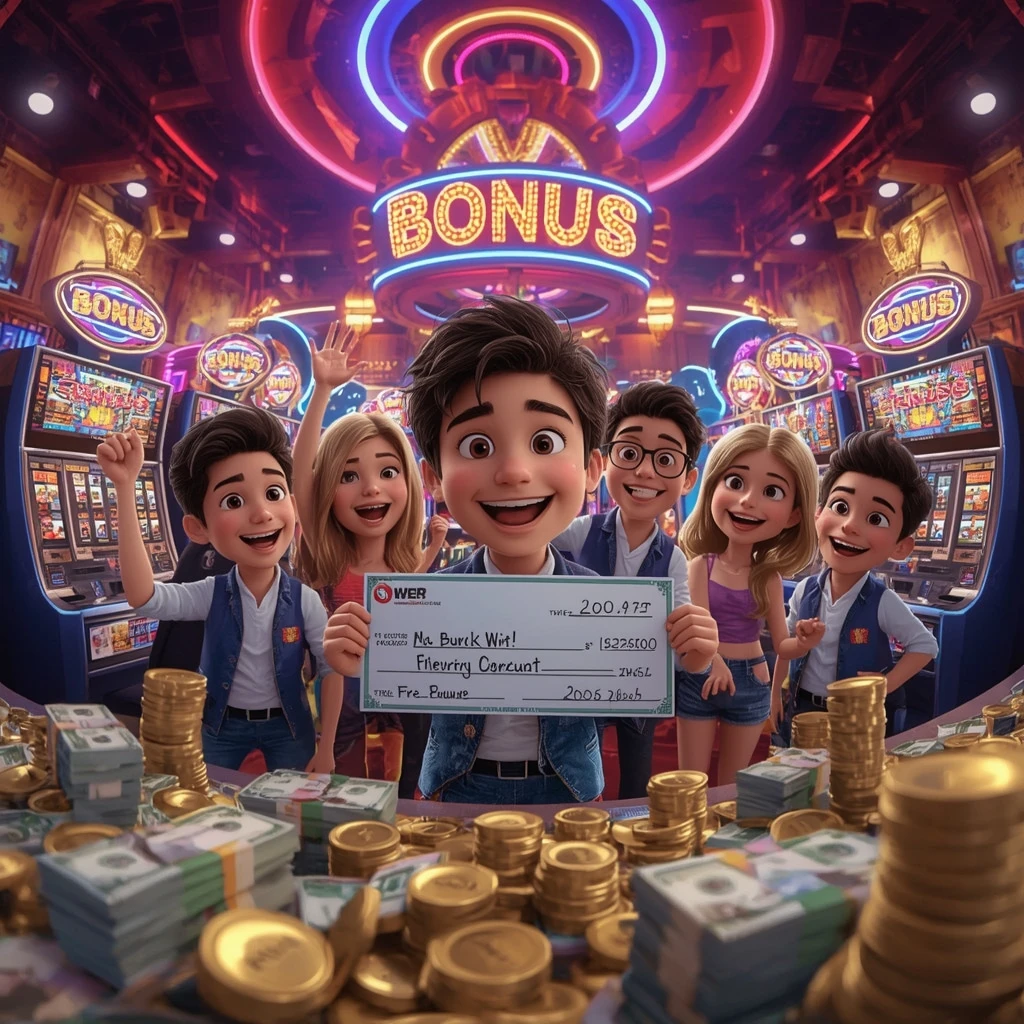 bonus in the man's hands at DREAMPLAY ONE CASINO