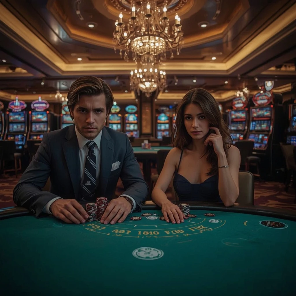 Two poker players at DREAMPLAY ONE CASINO